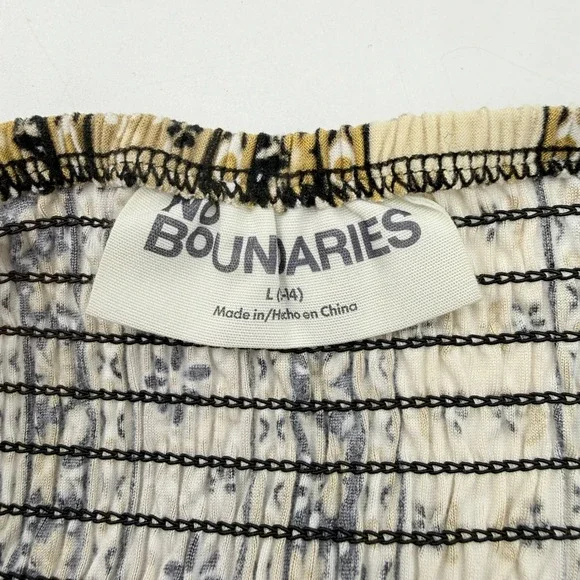 No Boundaries Lace Bodice Tiered Maxi Dress Floral Boho Black Tan L Cottagecore - Picture 5 of 7